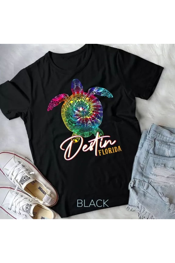 Destin Tie Dye Sea Turtle Florida Matching Family Vacation Unisex T-Shirt Unisex S-5XL Hot Trending Shirt, Vintage Birthday Gift