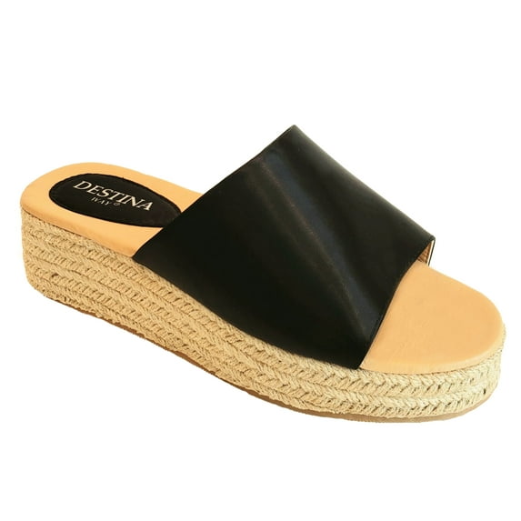 Destina Way Casey Espadrille Slide Black 10.5 W