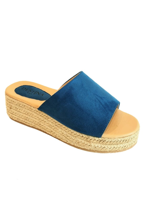 Casey Espadrille Slide Blue 10 W