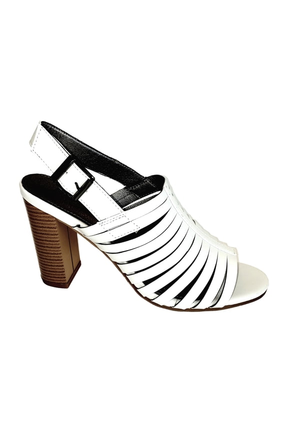 Dezi Slotted Hi Vamp Open Toe Booty White 9.5 W