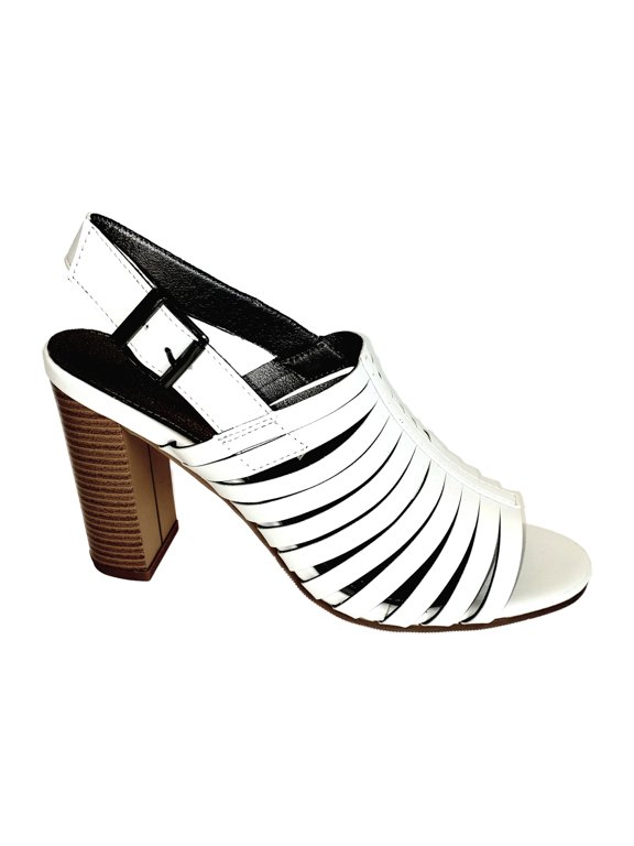 Dezi Slotted Hi Vamp Open Toe Booty White 9.5 W