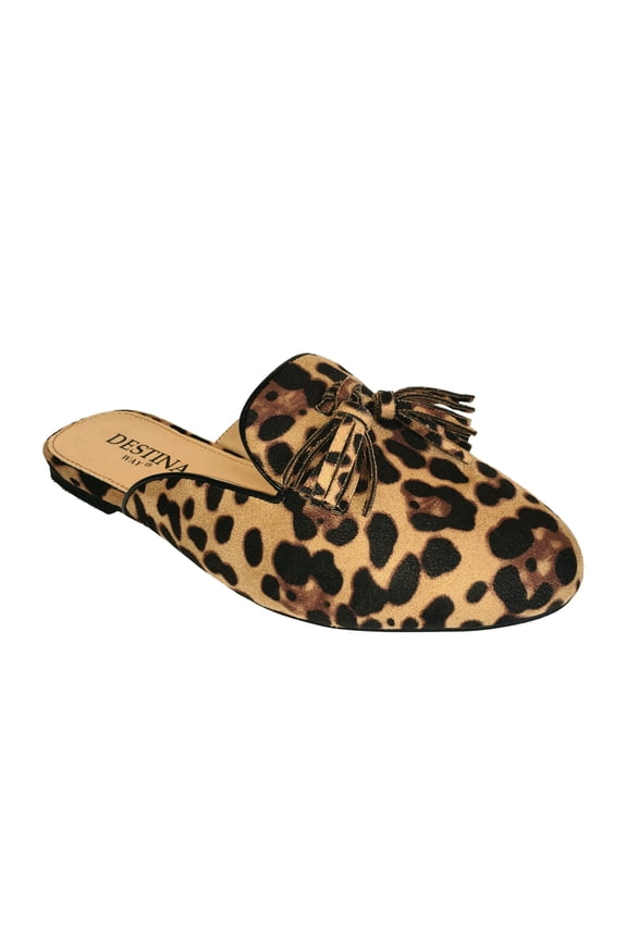 Smoker Slip On Mules Leopard 13 W