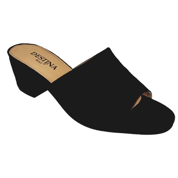 Destina Way Wink Mid Heel Slide Black 9 W