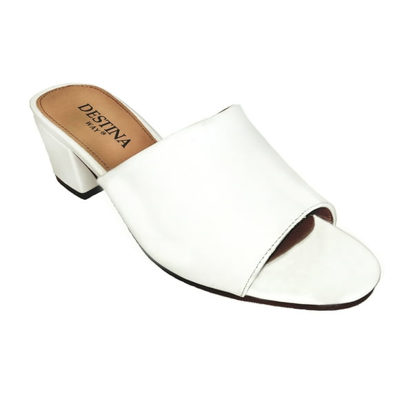 Destina Way Wink Mid Heel Slide White 10.5 W