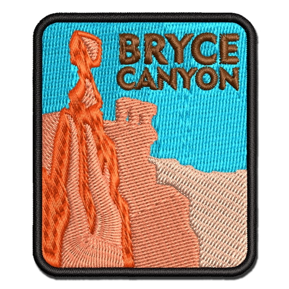Destination Bryce Canyon National Park Applique Multi-Color Embroidered Iron-On Patch - 2.0 Inch Mini