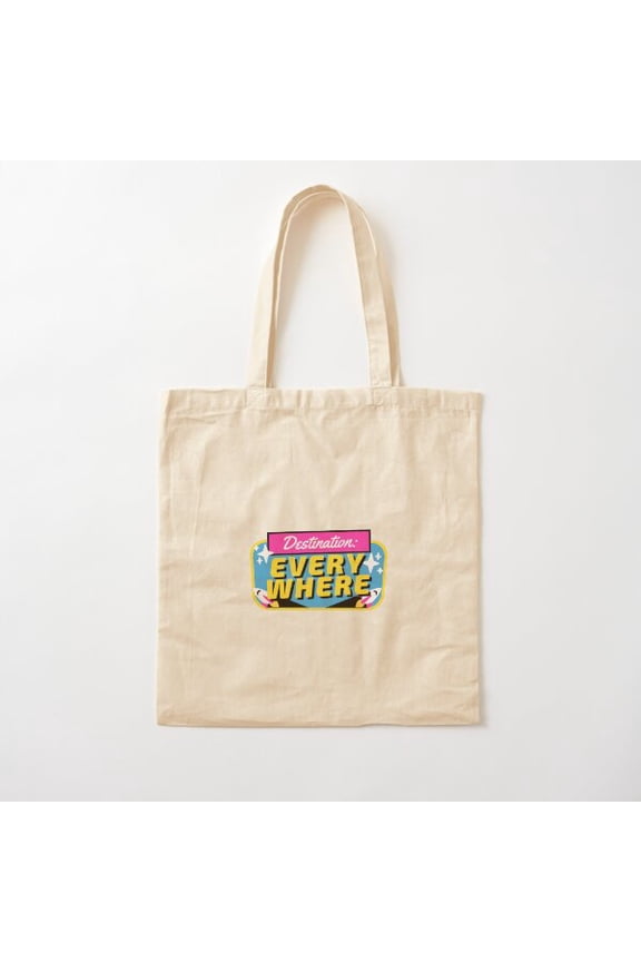 Destination Everywhere Canvas Tote Bags, Reusable Shopping Bag