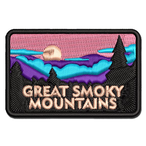Destination Great Smoky Mountains National Park Applique Multi-Color Embroidered Iron-On Patch - 2.5 Inch Small