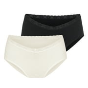 DESTINATION MATERNITY Women's Lace Cooling Seamless Under Belly Bikini Panty, 2-Pack, Sizes S-2XL