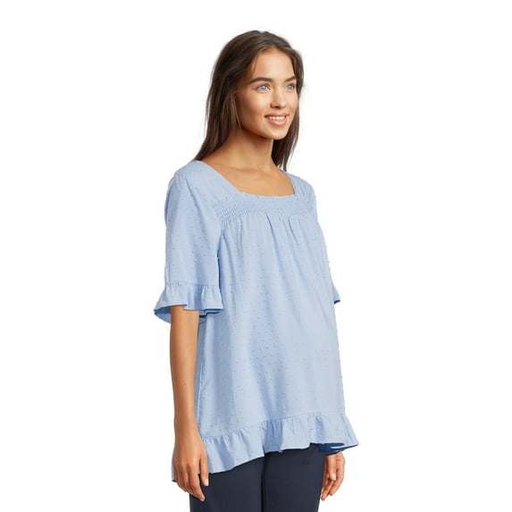 Destination Maternity Women's Maternity Smocked Woven Top, Sizes S-2XL
