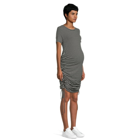 Destination Maternity Women's Ruched Bodycon Dress with Short Sleeves, Sizes S-2XL