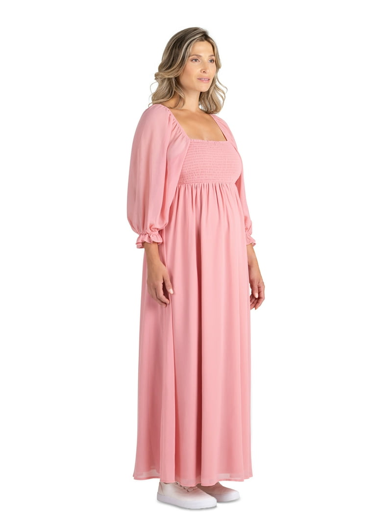 Destination Maternity Women's Smocked Babydoll Maternity Maxi