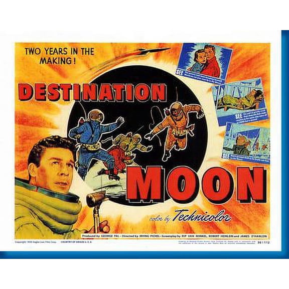 Destination Moon Movie Metal Print 12x16 Large Print on Metal 12x16 Square Adults AB Posters
