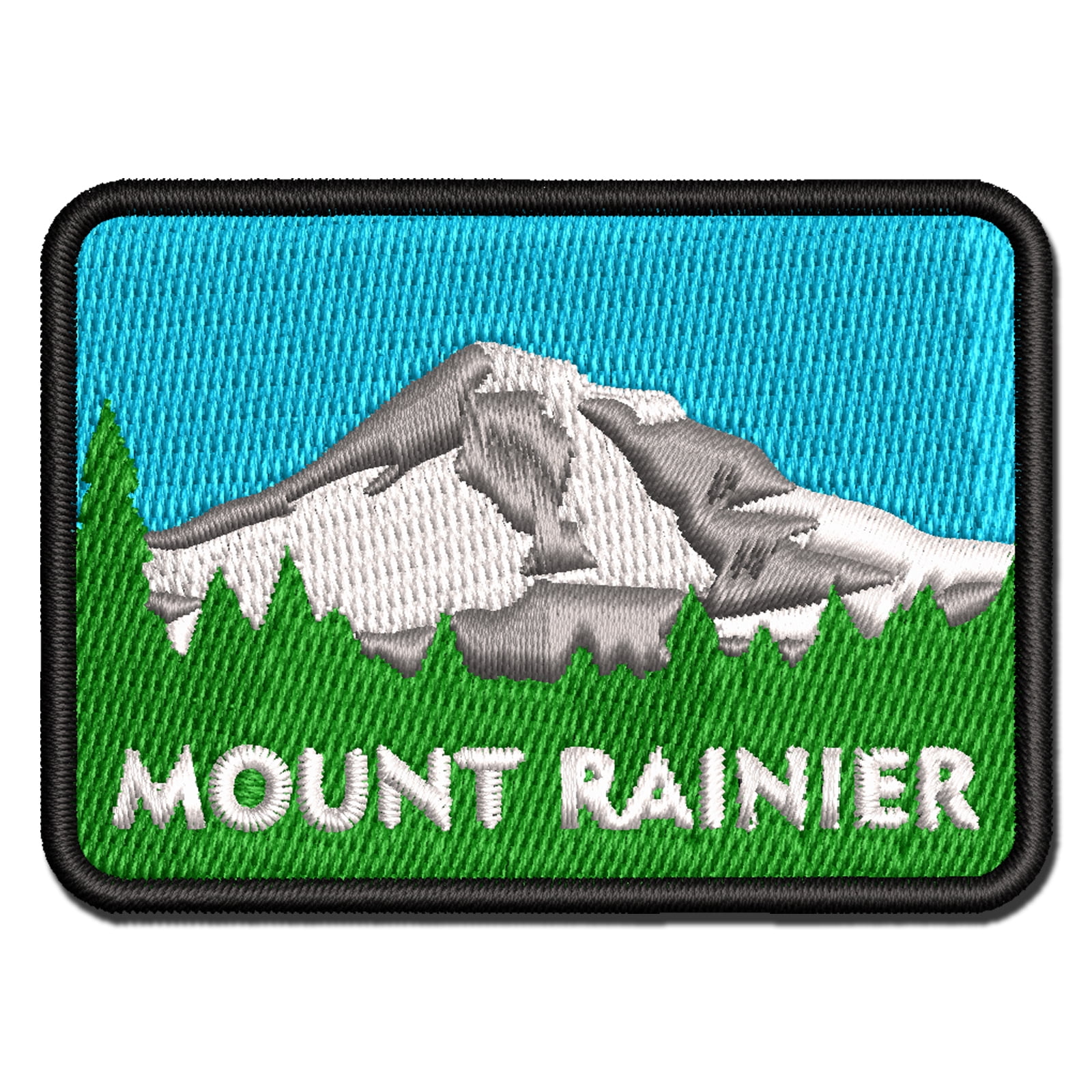 Destination Mount Rainier National Park Applique Multi-Color Embroidered Iron-On Patch - 3.5 Inch Large