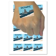 Destination Olympic National Park Water Resistant Temporary Tattoo Set Fake Body Art Collection - 54 1" Tattoos (1 Sheet)