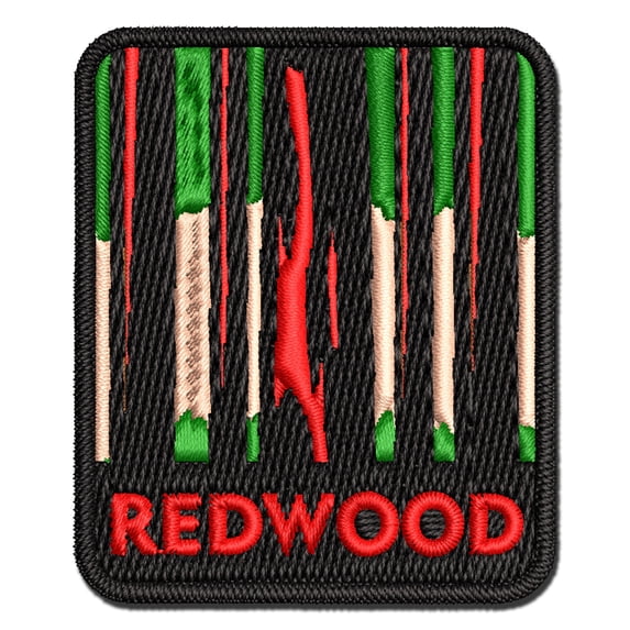Destination Redwood Forest National Park Applique Multi-Color Embroidered Iron-On Patch - 2.0 Inch Mini