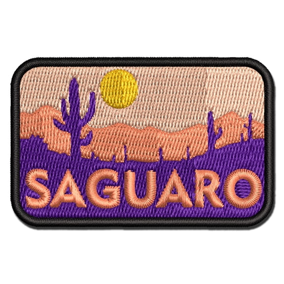 Destination Saguaro Desert National Park Applique Multi-Color Embroidered Iron-On Patch - 2.5 Inch Small