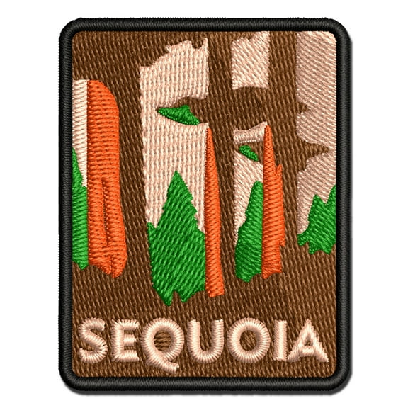 Destination Sequoia National Park Forest Applique Multi-Color Embroidered Hook & Loop Patch - 2.5 Inch Small