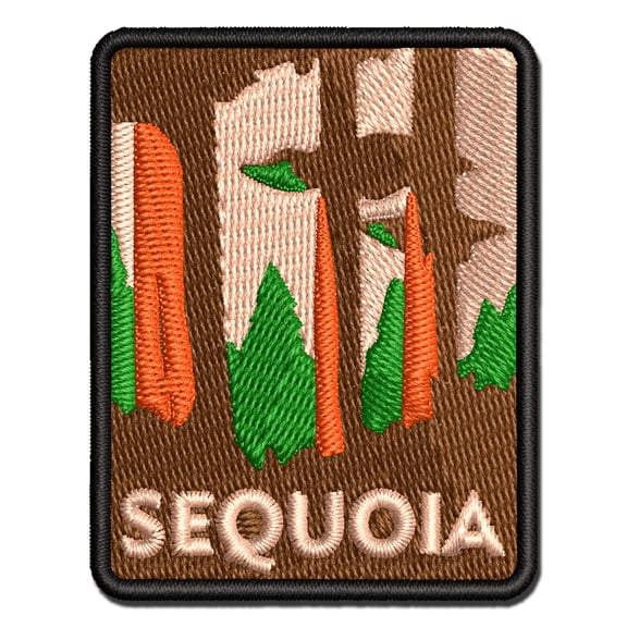 Destination Sequoia National Park Forest Applique Multi-Color Embroidered Iron-On Patch - 2.0 Inch Mini