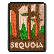 Destination Sequoia National Park Forest Applique Multi-Color Embroidered Iron-On Patch - 2.5 Inch Small