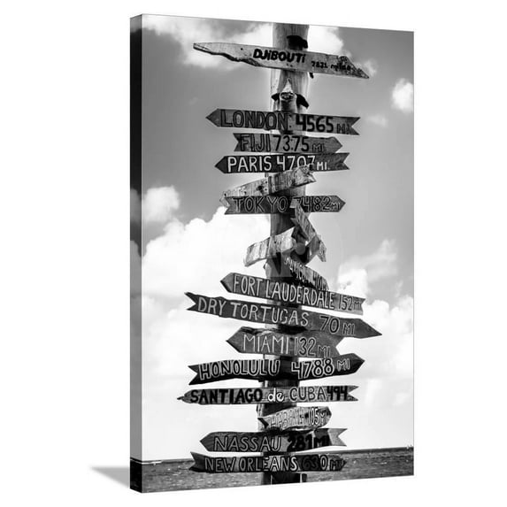 Destination Signs Key West Florida, Stretched Canvas Wall Art by Philippe Hugonnard Sold by Art.Com