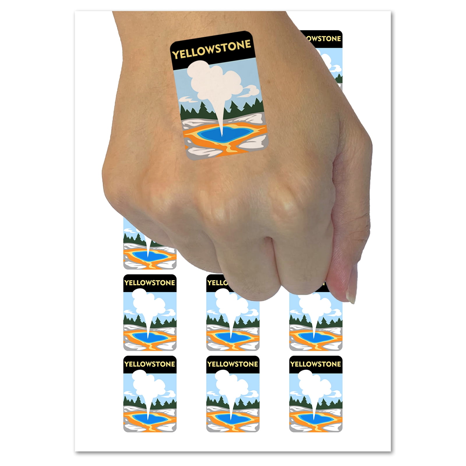 Destination Yellowstone National Park Water Resistant Temporary Tattoo
