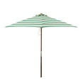 thumbnail image 1 of DestinationGear 6.5’ Square Market Umbrella, Soft Teal/Ivory Stripe, UV Protection, 1 of 5