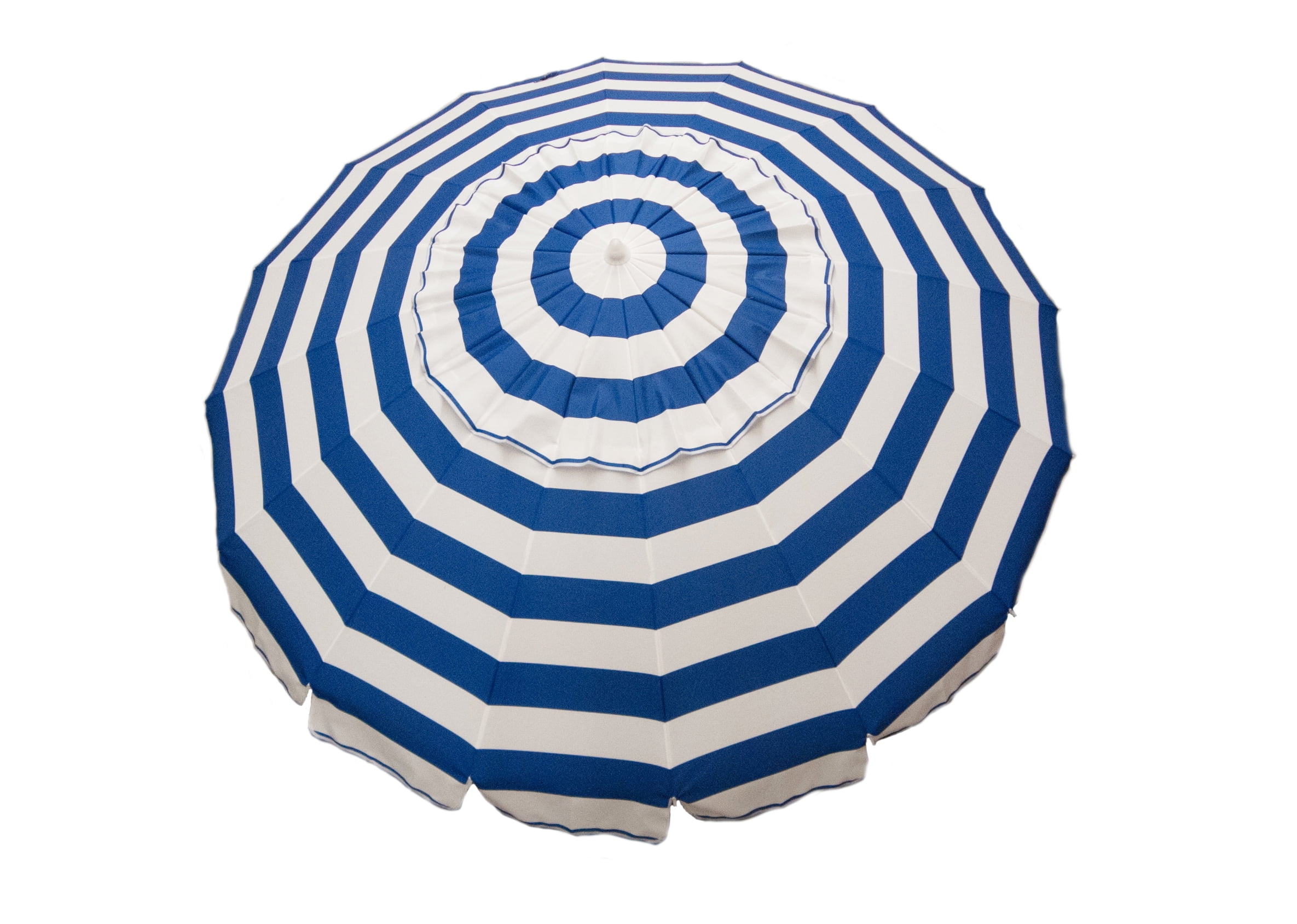 DestinationGear 8ft Blue and White Striped Deluxe Beach Umbrella with ...