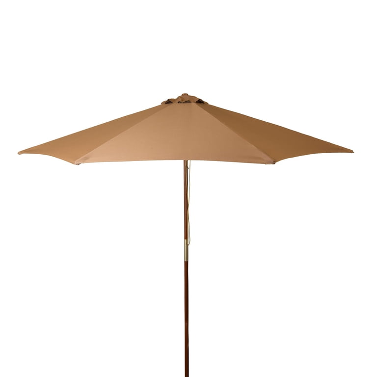 destination gear patio umbrella DestinationGear 6.5-ft Wood Off-white No-tilt Market Patio Umbrella 1235 at  Lowes.com