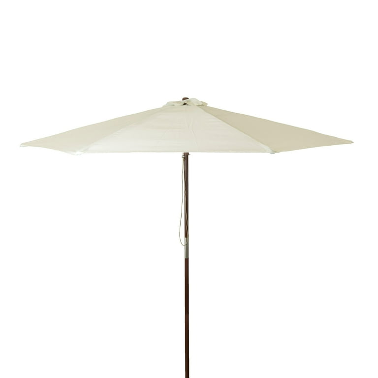 destination gear patio umbrella DestinationGear 9 ft Classic Wood Solid Cover Patio Umbrella in Natural  Polyester
