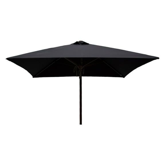 DestinationGear Classic Wood 6.5' Square Patio Umbrella, Black