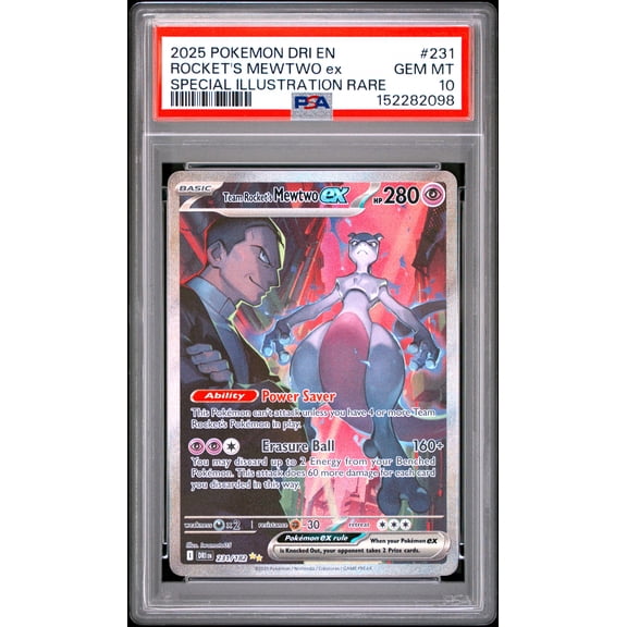 Destined Rivals Rocket's Mewtwo ex Holo Special Illustration Rare PSA 10 #231/182