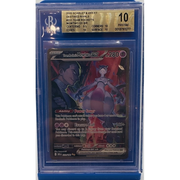 Destined Rivals Team Rocket's Mewtwo ex Holo Special Illustration Rare BGS 10 #231/182