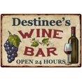 thumbnail image 1 of Destinee's Rustic Wine Bar Sign Wall Décor Kitchen Gift 8 x 12 Matte Finish Metal 108120056899, 1 of 1