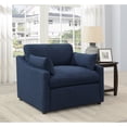 thumbnail image 1 of Destino Cushion Back Power Recliner Midnight Blue, 1 of 8