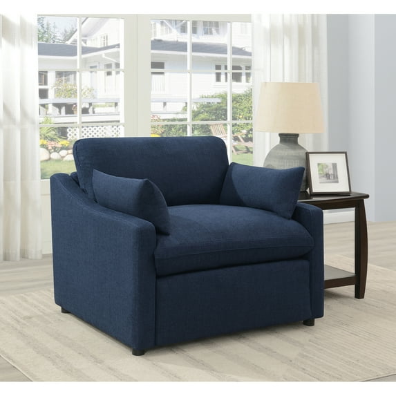 Destino Cushion Back Power Recliner Midnight Blue