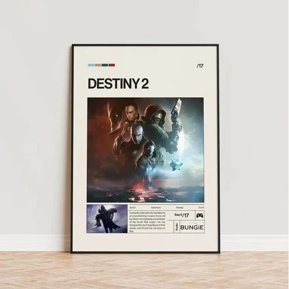 Destiny 2 Poster Video Game Poster Minimalist Game Print Gaming Room Poster Home Decor Office Wall Art