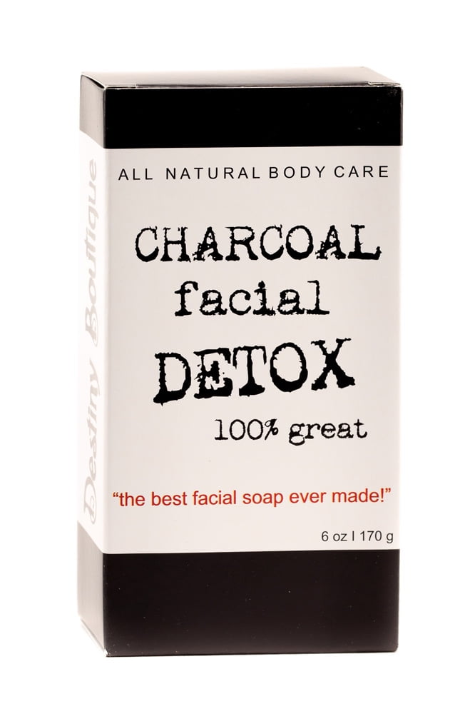 Destiny Boutique Activated Charcoal Facial Detox Soap Bar, Natural