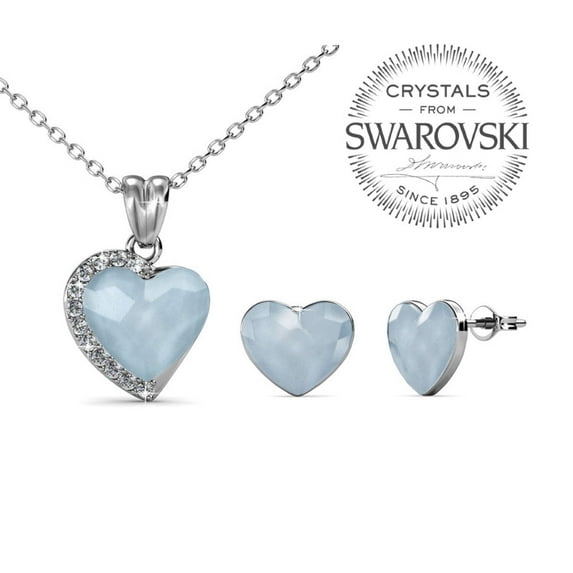 Destiny Majestic Heart Pendant, Necklace and Earrings set with Genuine Swarovski Crystals