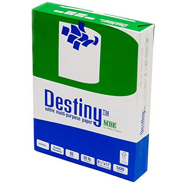 Destiny™ Multipurpose Copy Paper, Letter Size Paper, 20 Lb, 500 Sheets