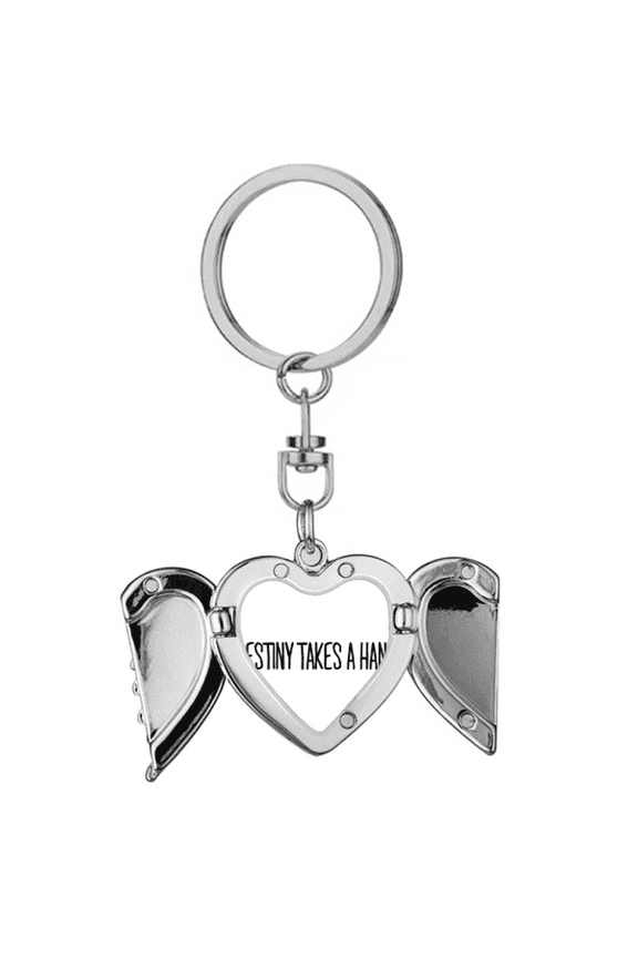 Destiny Takes A Hand Art Deco Fashion Heart Angel Wing Key Chain Holder