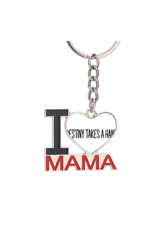 Destiny Takes A Hand Art Deco Fashion Keychain Metal Keyring Holder Love MAMA Mother