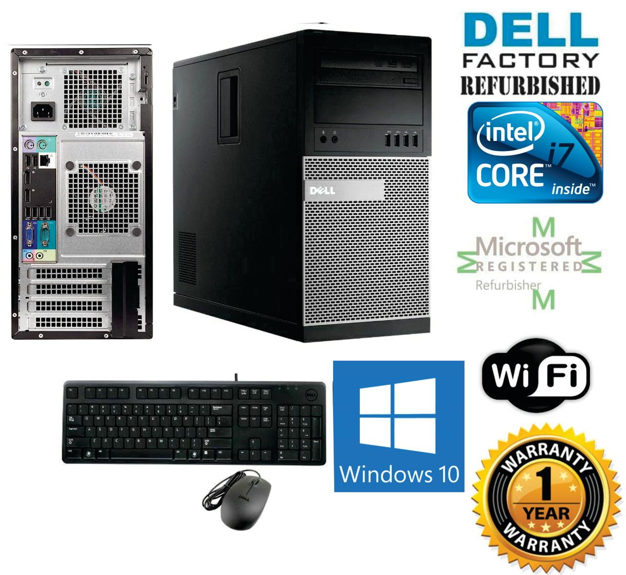 ORDINATEUR DE BUREAU tour Dell 9010 Intel i7 16 Go 1 To SSD Windows 10