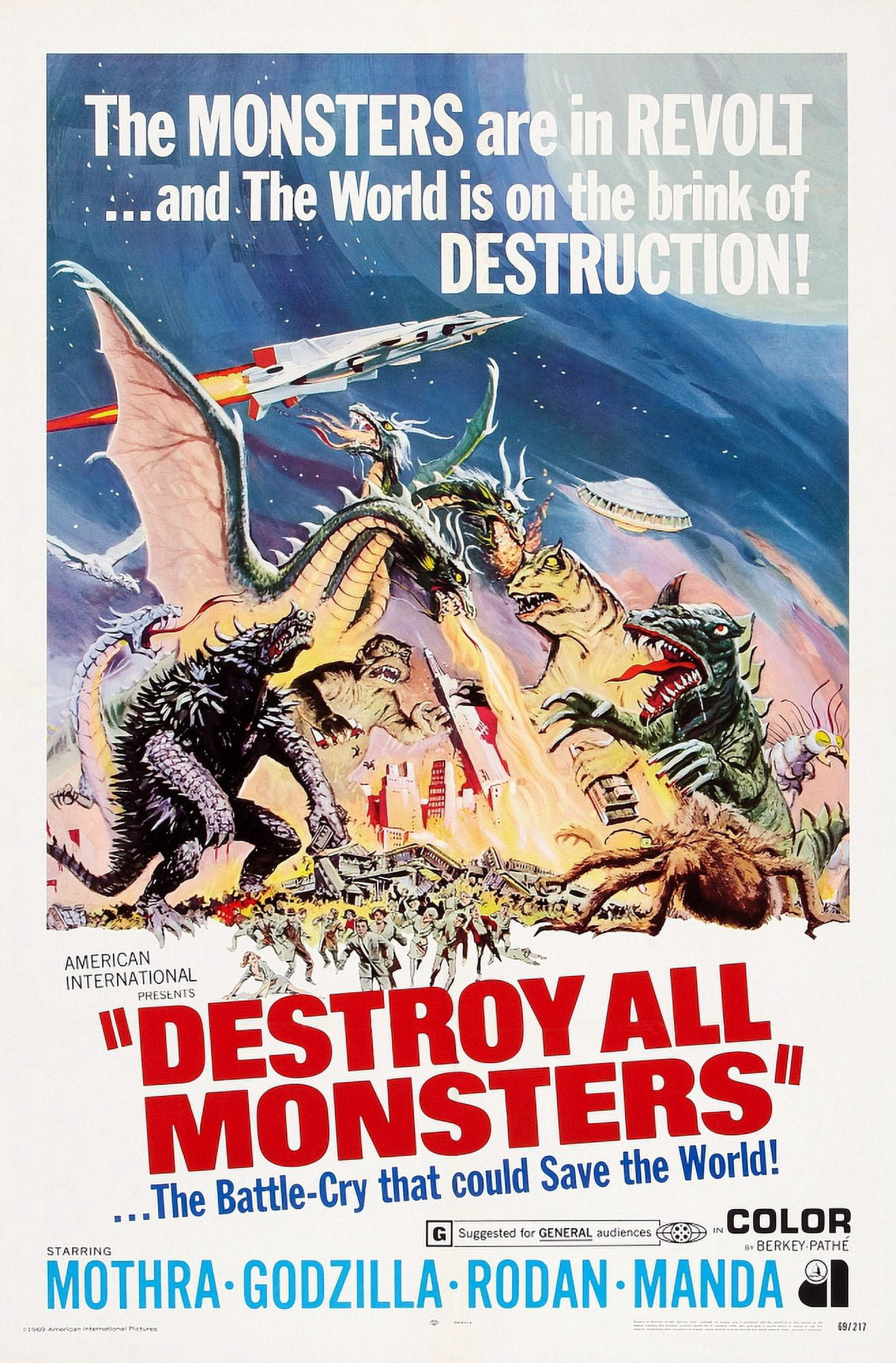 Destroy All Monsters U Canvas Art - (11 x 17)