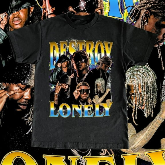 Destroy Lonely Black T-Shirt Cotton Unisex S-5XL BO975