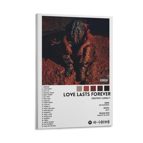 Destroy Lonely LOVE LASTS FOREVER Canvas Poster Bedroom Decoration Landscape Office Valentine's Birthday Gift