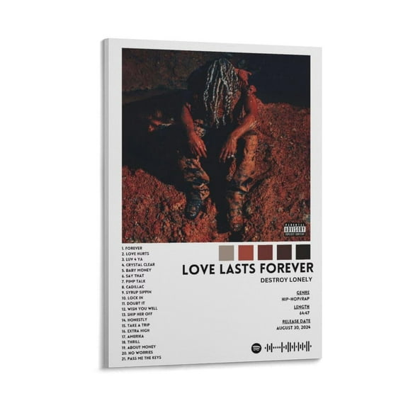 Destroy Lonely Presents LOVE LASTS FOREVER 6 Canvas Poster Wall Decorative Art Painting Living Room Bedroom Decoration Gift