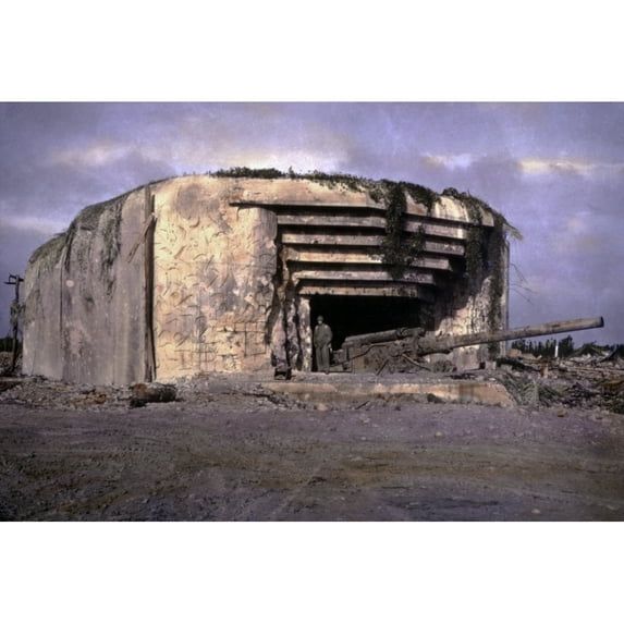 Destroyed German Gun Inland From The Normandy Beaches Invaded On D-Day. German Gun Emplacement Had Concrete Walls 13