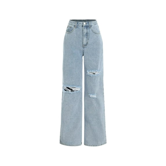 Destroyed Wide Leg Jeans