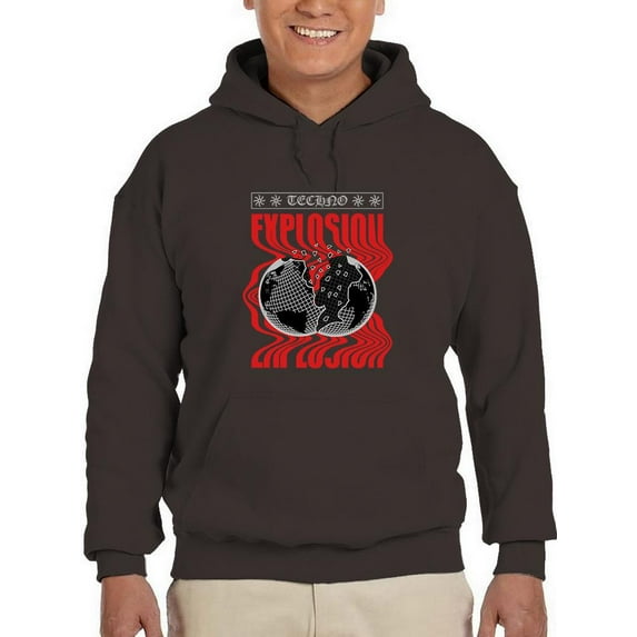 Destroyed World Techno Style Hoodie Men -Image by Shutterstock, Male 5X-Large