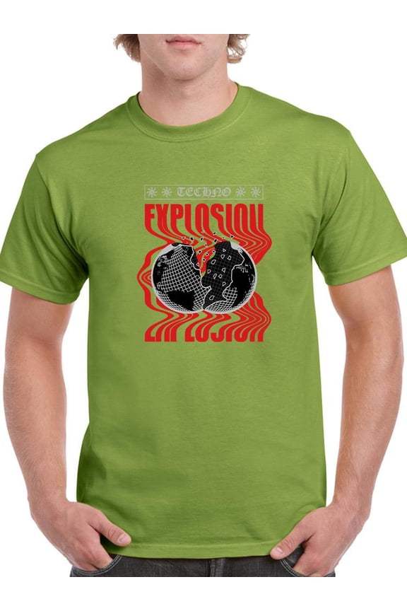 Destroyed World Techno Style T-Shirt Men -Image by Shutterstock, Male Small